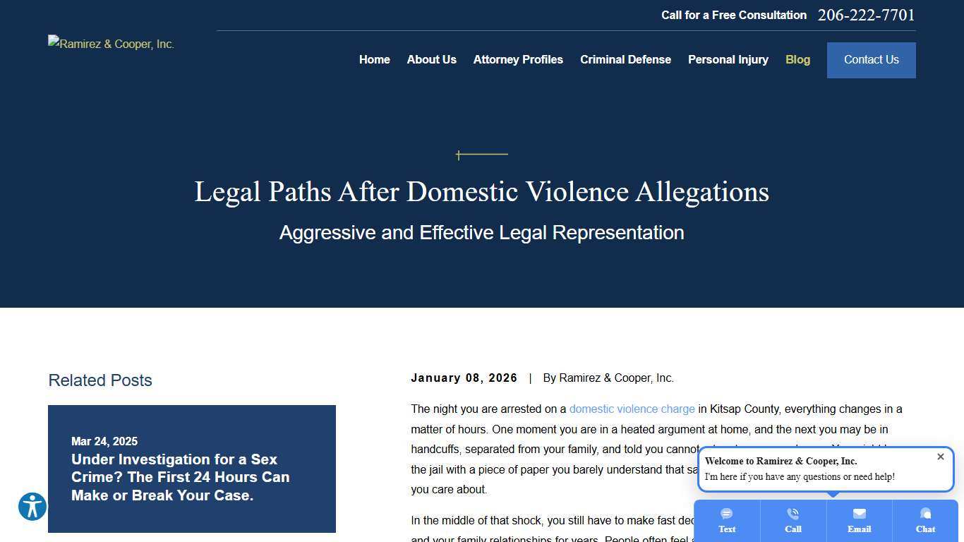 Legal Paths After Domestic Violence Allegations Ramirez & Cooper, Inc.