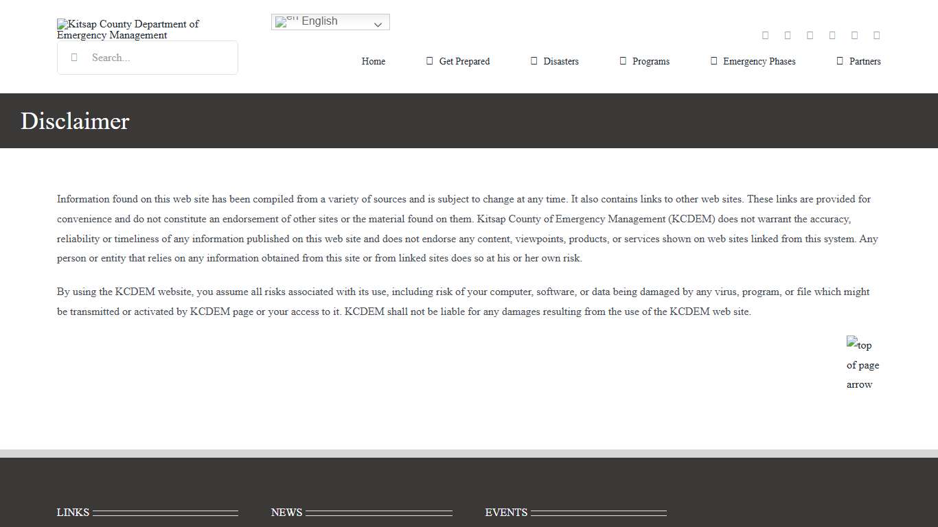 Disclaimer – Kitsap County DEM